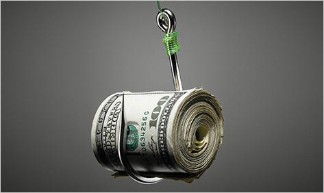 The Big Short bölümünün görseli: olta iğnesine takılmış rulo hâlinde dolar banknotları